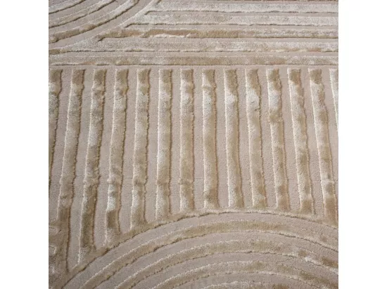 tapis grand salon 200x290 tissé beige rectangle motif géométrique CERABI
