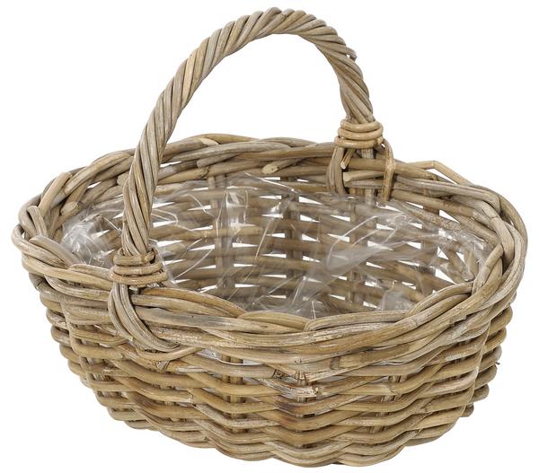 Van der Leeden Rattan-Korb mit Henkel, oval,