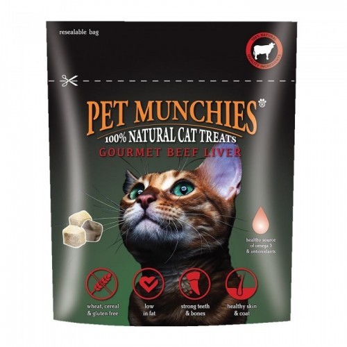 Petiscos gourmet de fígado bovino para gatos