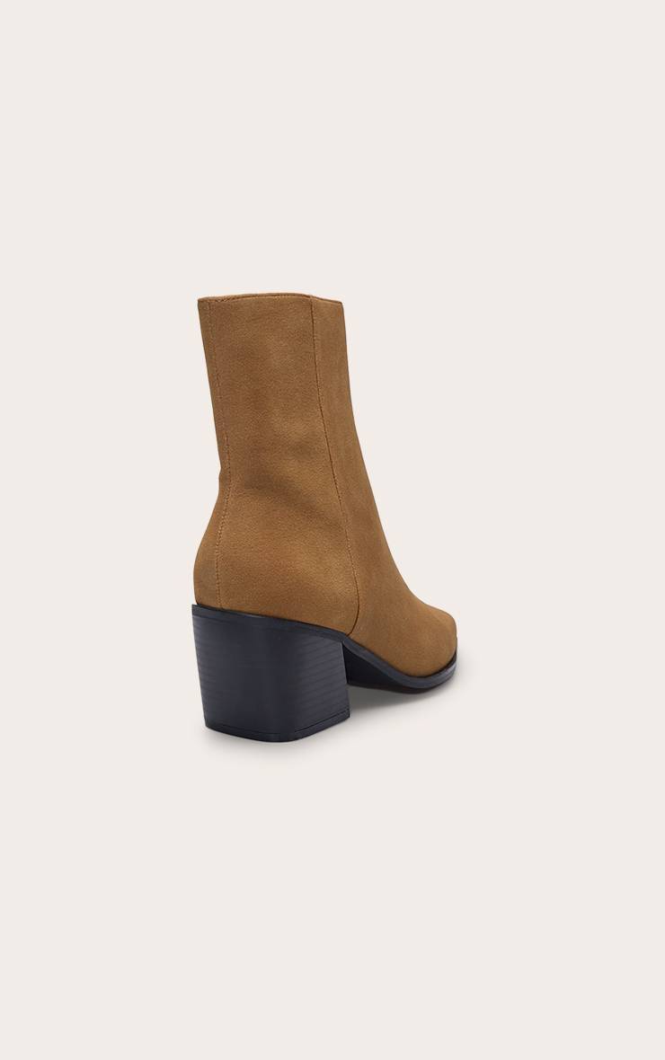 Camel Botte Haute Nubuck À Talon Bloc