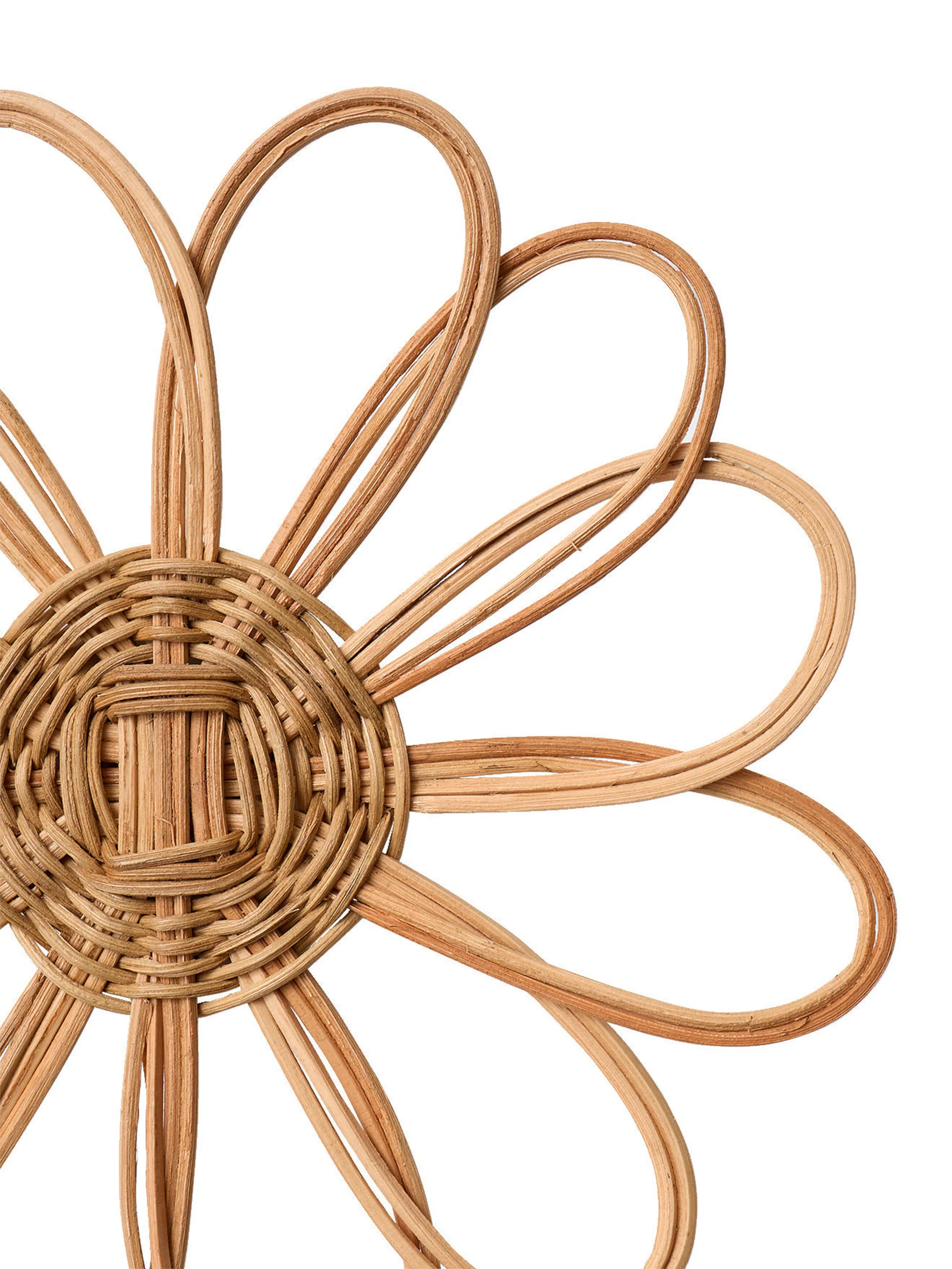 Vertbaudet 5er-Set Kinderzimmer Deko-Blumen aus Rattan BOHO natur