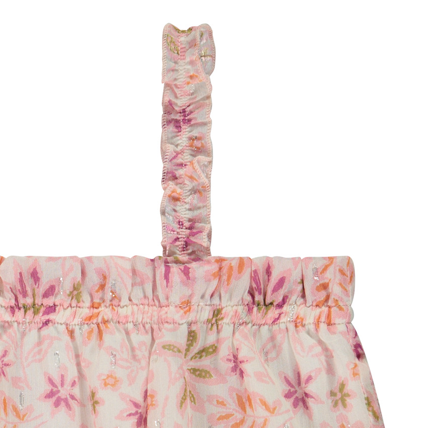 Crop top effet boule imprimé floral pour fille