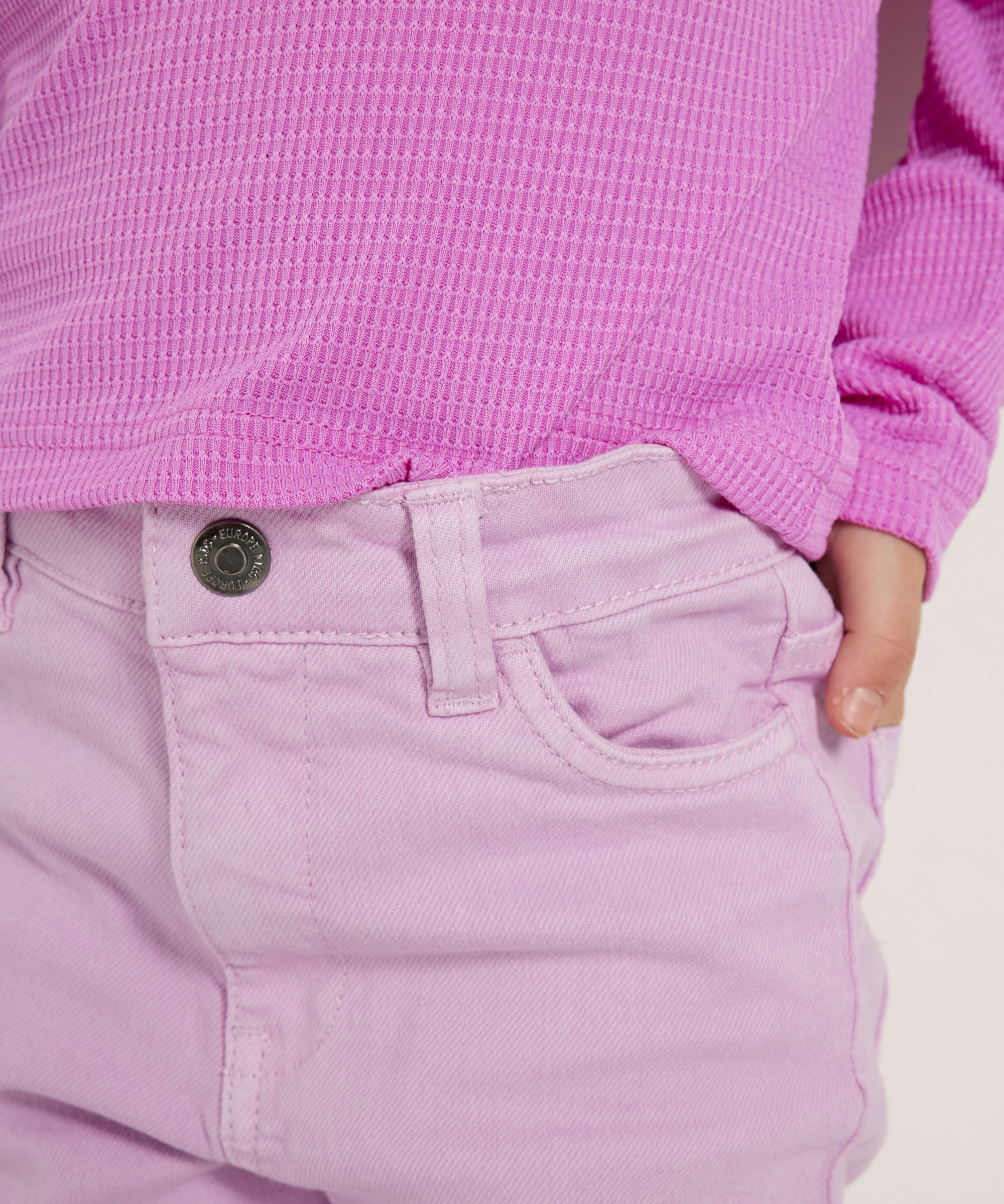 wide fit stretch twill broek