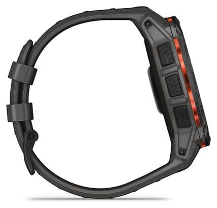 Montre GPS Garmin Instinct 3 Solar - 50 mm Noir avec Bracelet en Silicone Gris Charcoal