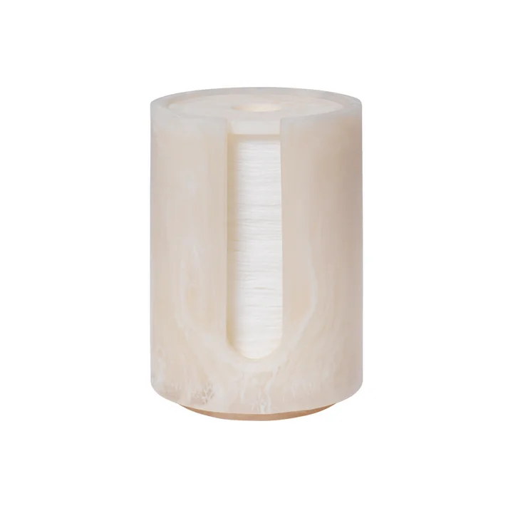 Ferm Living - Mist Wattepadbehälter, Ø 8 x H 11,8 cm, pearl