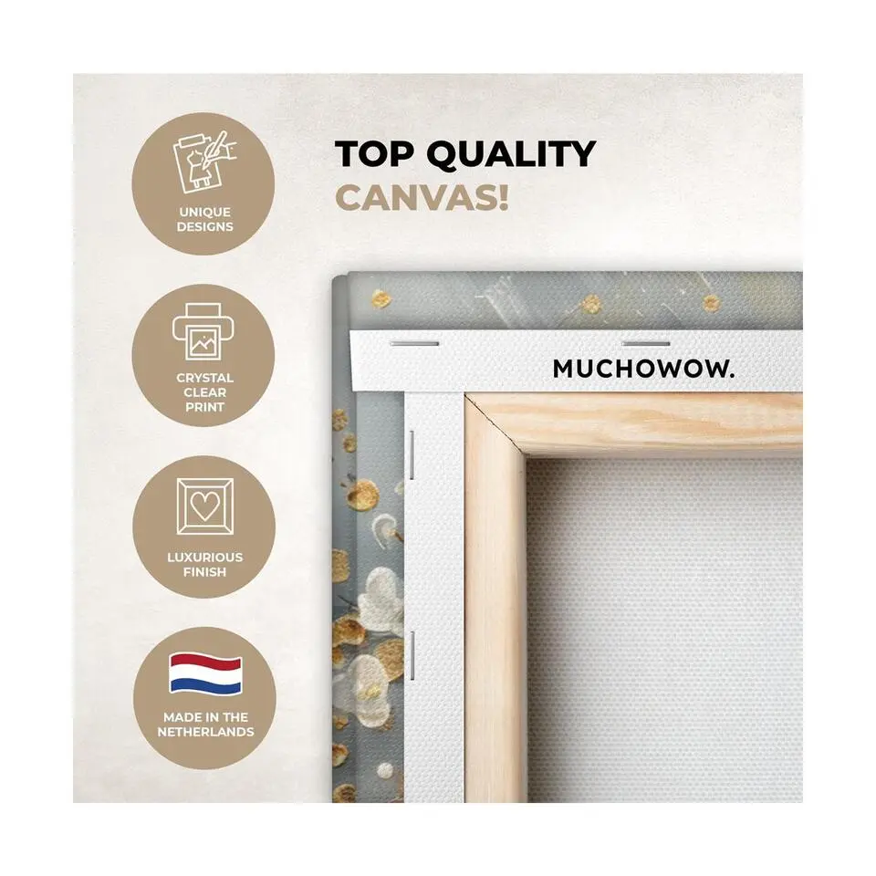 MuchoWow Canvas Schilderij 120x80cm Boom Bloemen Wit Natuur