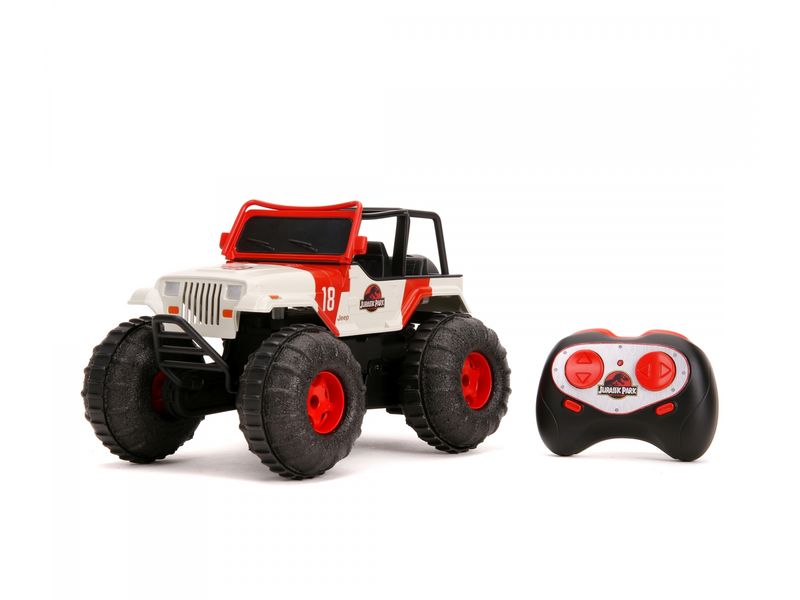 Jada Toys Jurassic Park RC Sea & Land Jeep RTR, 1:16 Ferngesteuertes Amphibien-Fahrzeug im Jurassic Park Design