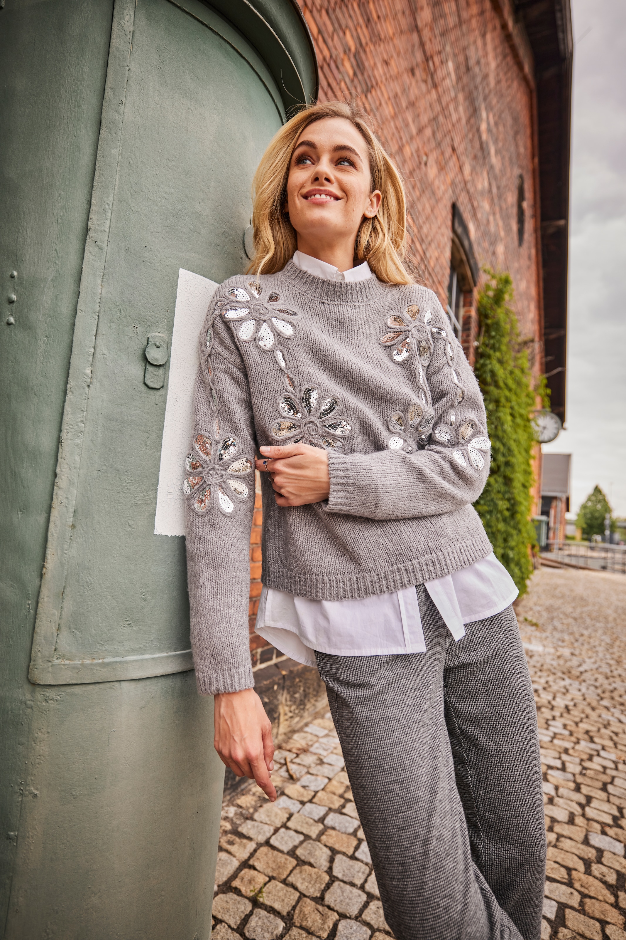 Aniston CASUAL Schlupfhose  im trendigen Hahnentritt-Muster - NEUE KOLLEKTION