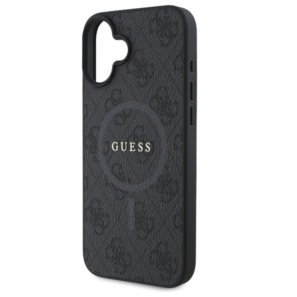 iPhone 16 MagSafe Leder Hardcase Hülle 4G Ring Classic Logo (GUHMP16SG4GFRK) - Schwarz