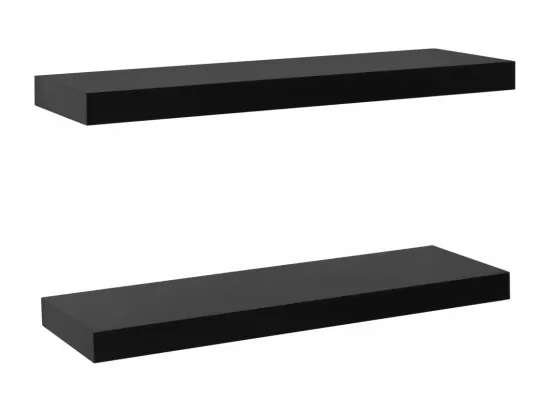 Étagères murales flottantes 2 pcs Noir 60x20x3,8 cm