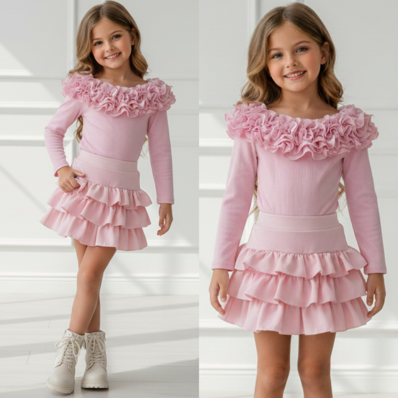 Diva Ruffle Skort - roze