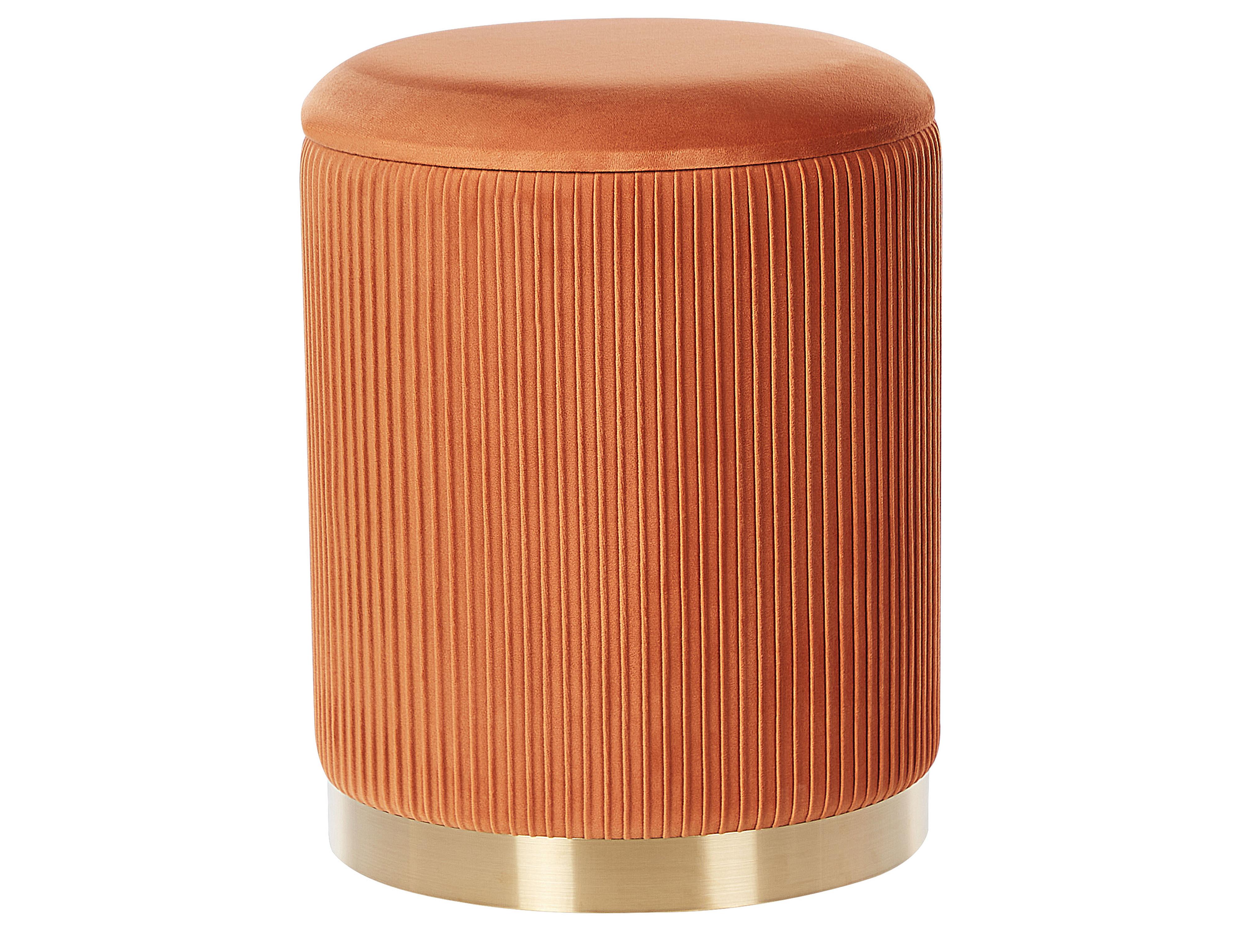 Set van 2 opbergpoefs MIRAMAR Fluweel Oranje