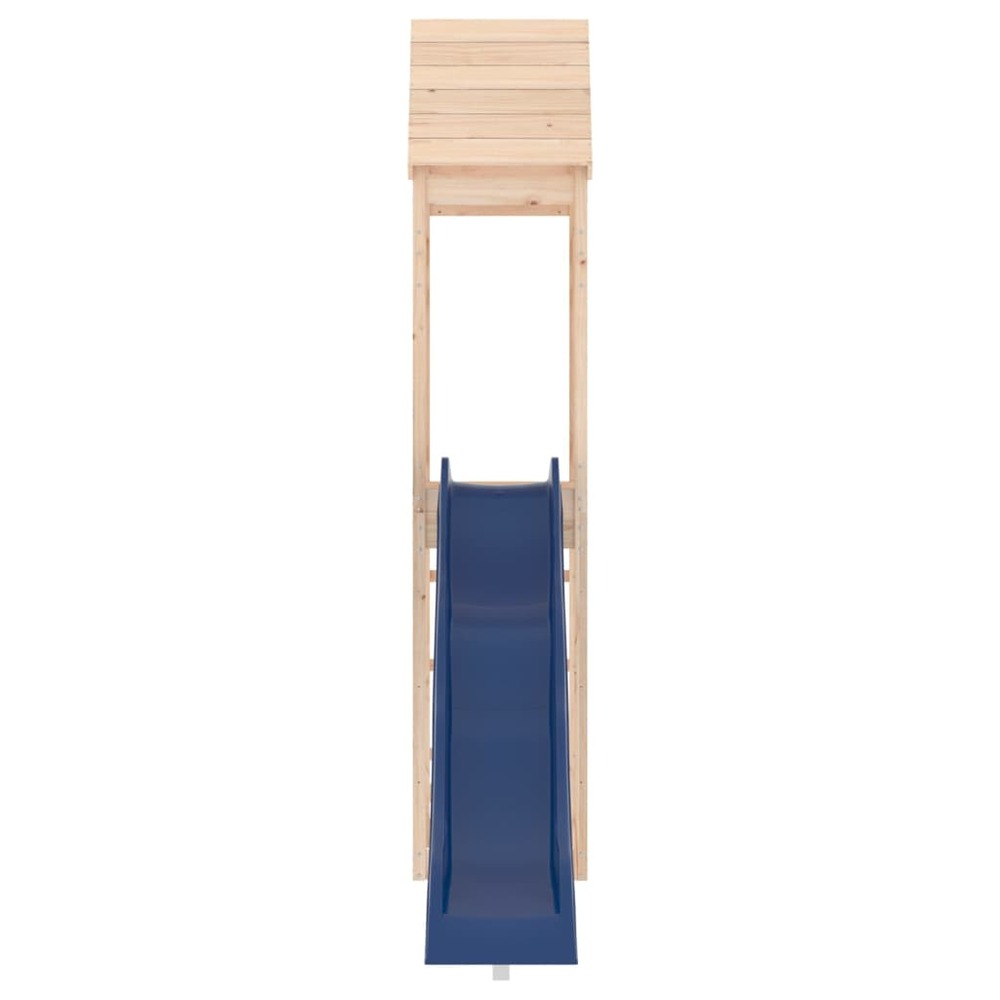 Aire de jeux d'extérieur balançoires toboggan portiques robuste jeux jardin 55 x 292 x 264 cm bois de pin massif
