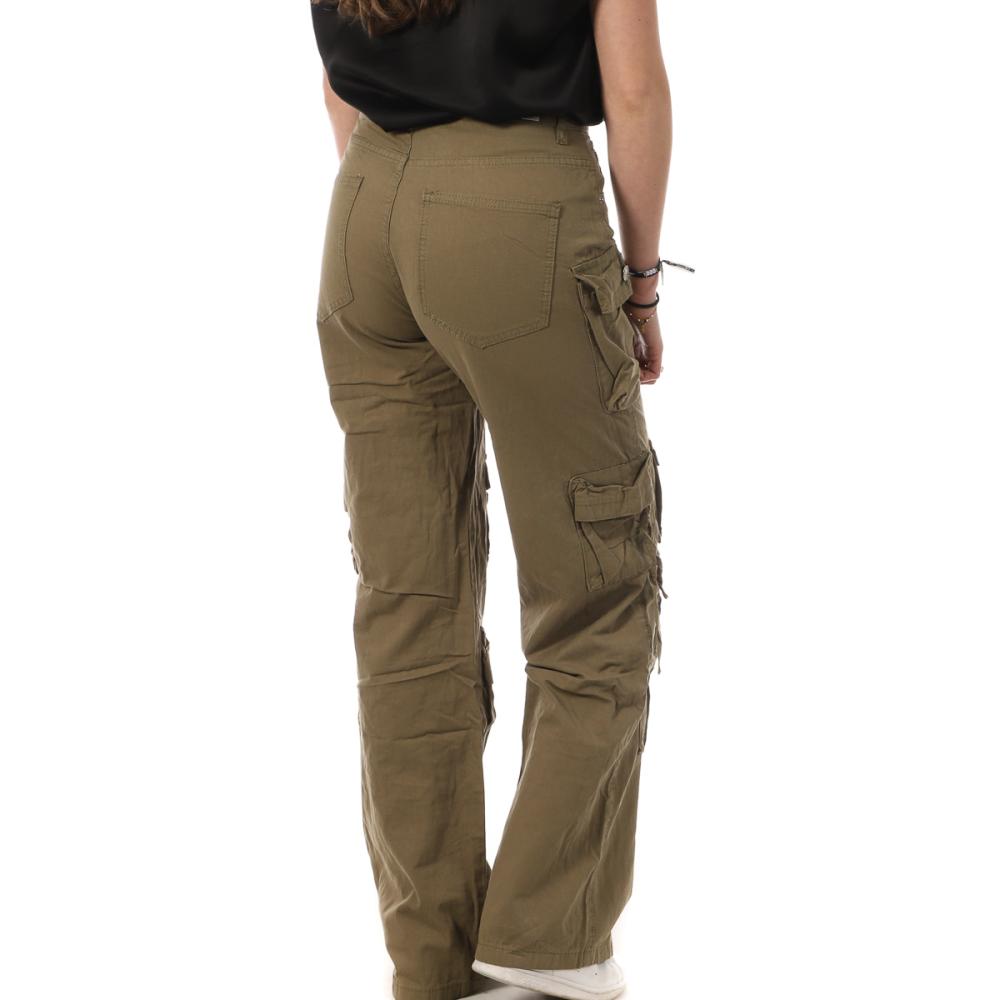 Monday Premium Pantalon Cargo Kaki Femme Monday Premium L-3172-5