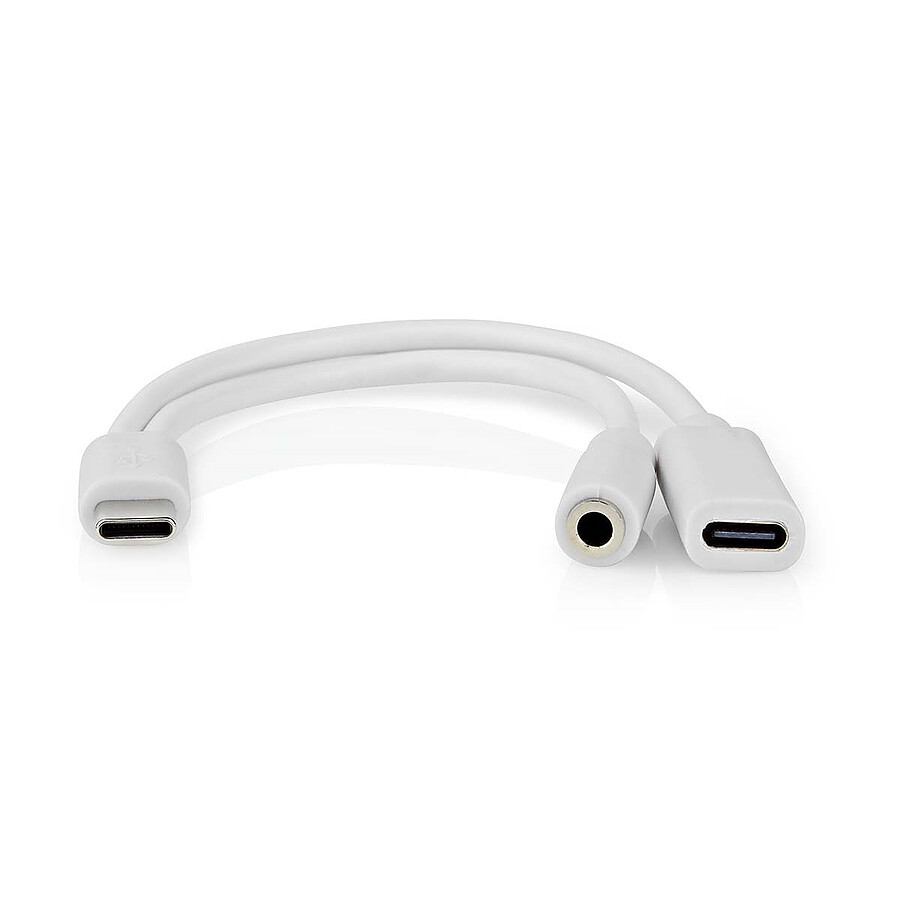 Nedis Adaptateur USB-C vers USB-C femelle + Jack 3.5 mm Blanc