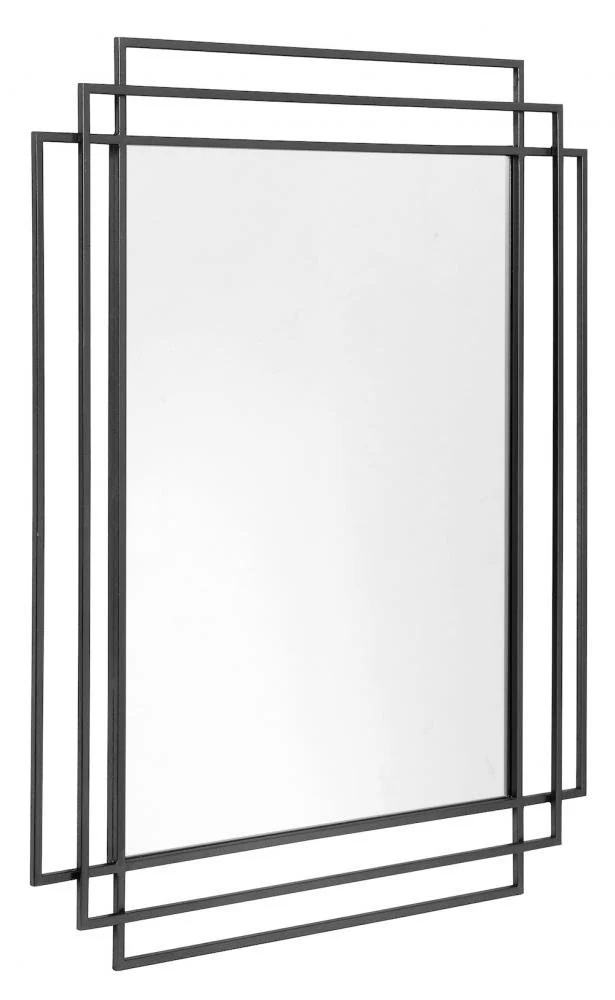 Nordal  Square spejl i jern, sort - 97x76 cm.