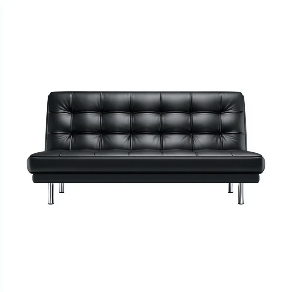 2-Sitzer-Sofa Kunstleder 160x75x80 cm - Schwarz - Modernes Design
