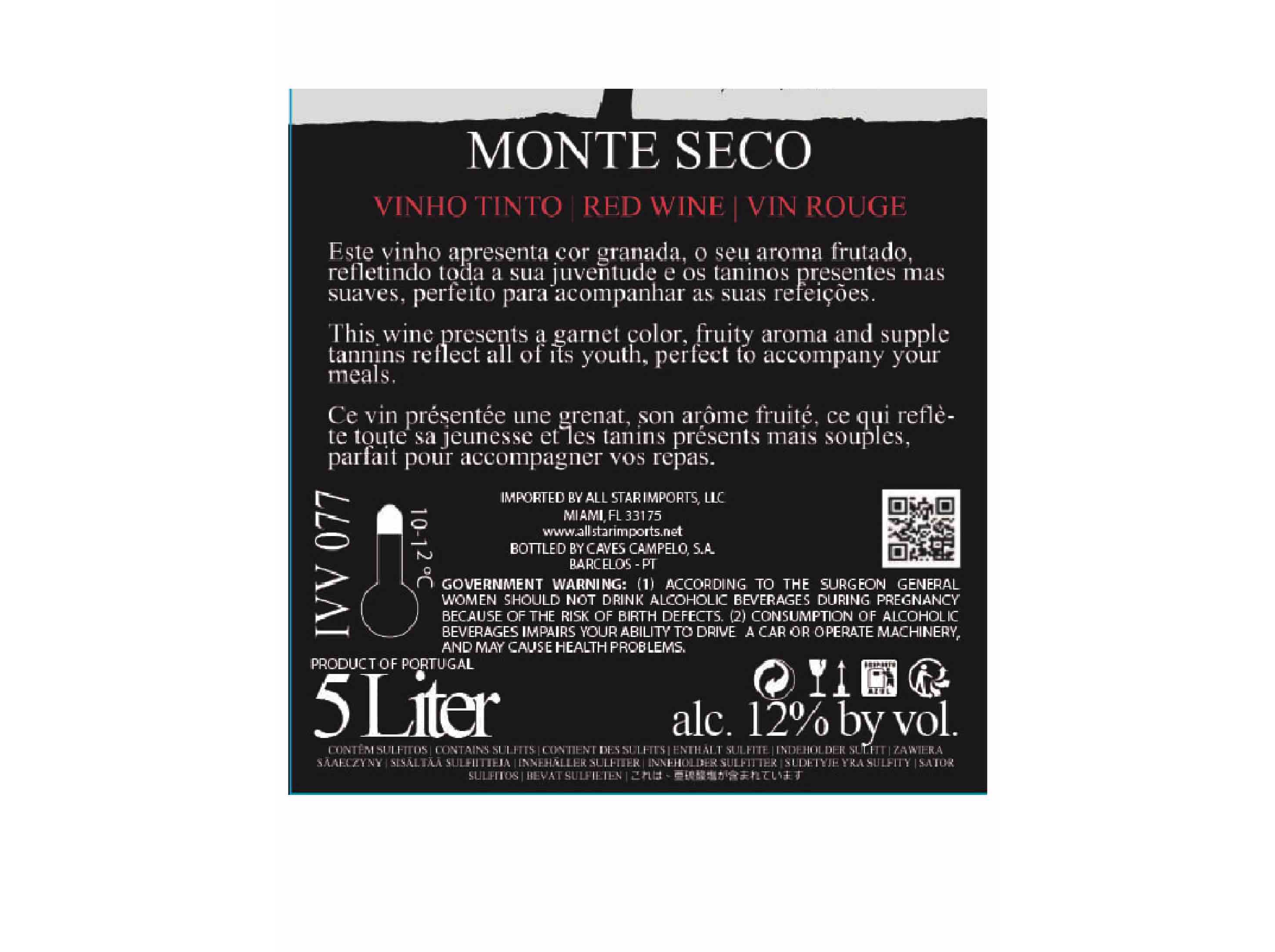 VINHO TINTO MONTE SECO BAG IN BOX 5L