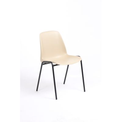 Chaise CHARLOTTE - pieds noirs sans accroche - coque M1 (non feu) - beige
