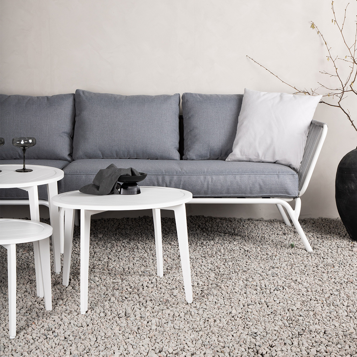 Loungeset Hanne 2 delig - met zitkussens Grijs