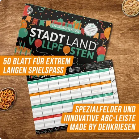 Denkriesen Stadt Land Vollpfosten - Geburtstags Edition 