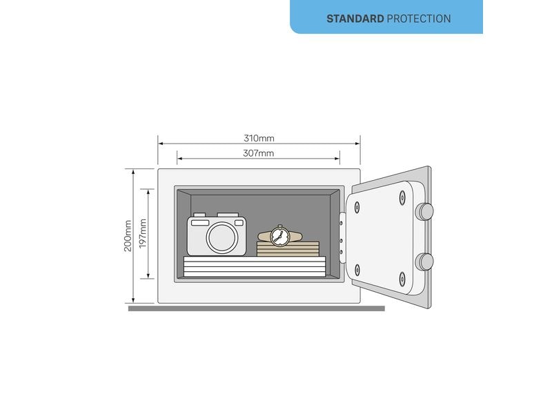 Yale Tresor Value Safe Gäste S, 8.6 l Tresor mit Tastenfeld