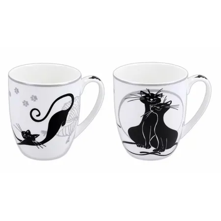 Carmani 2er Tassen Set Crazy Cats 2, 400 ml