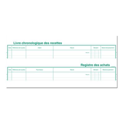 Exacompta - Registre des recettes/achats pour auto-entrepreneurs - 24 x 32 cm