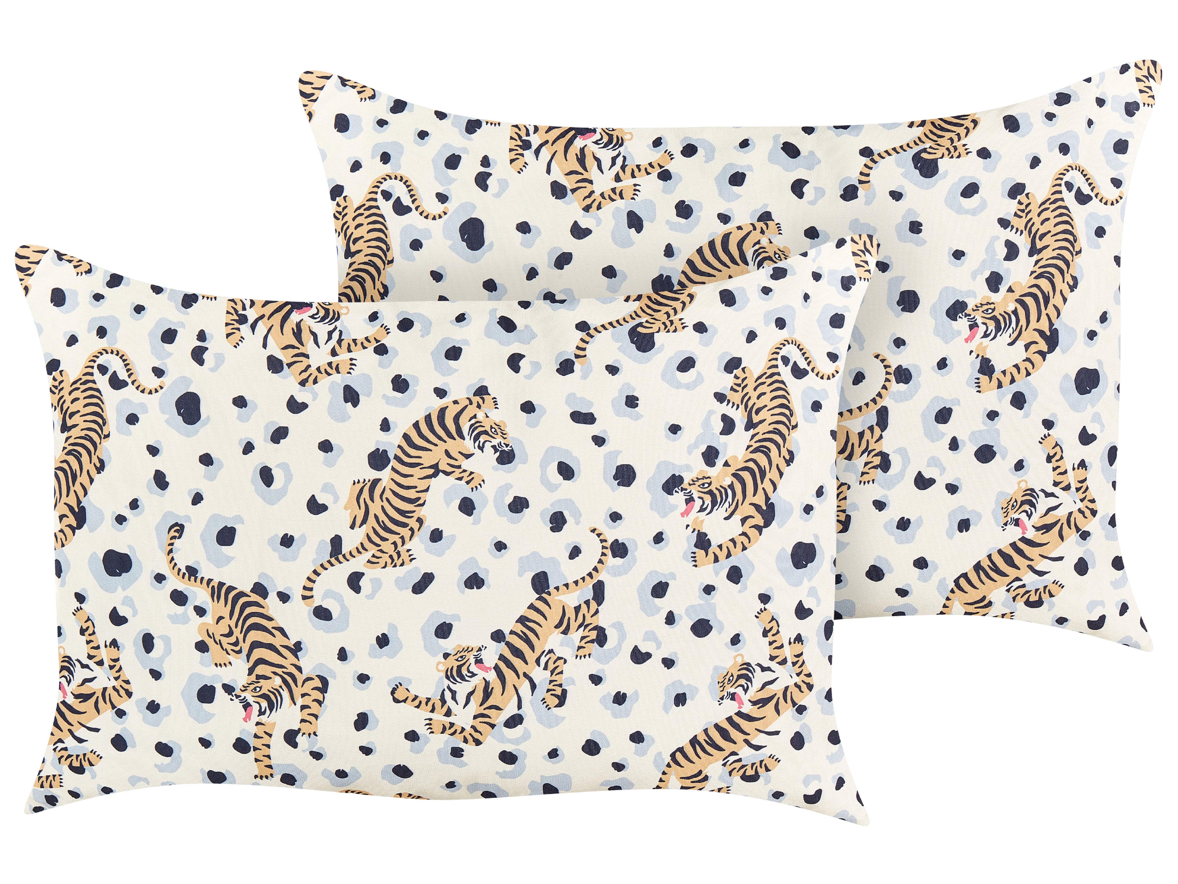 Set van 2 tuinkussens ARENZANO dierenprint 40 x 60 cm Meerkleurig