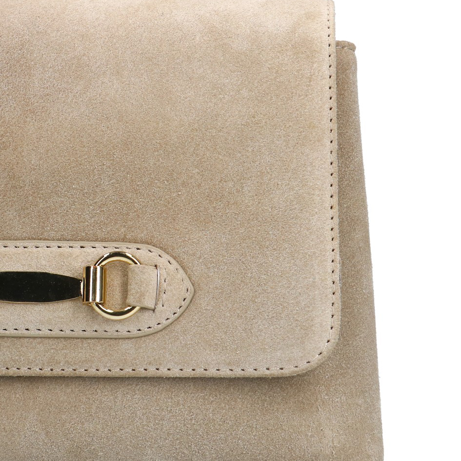 Beige suède schoudertas