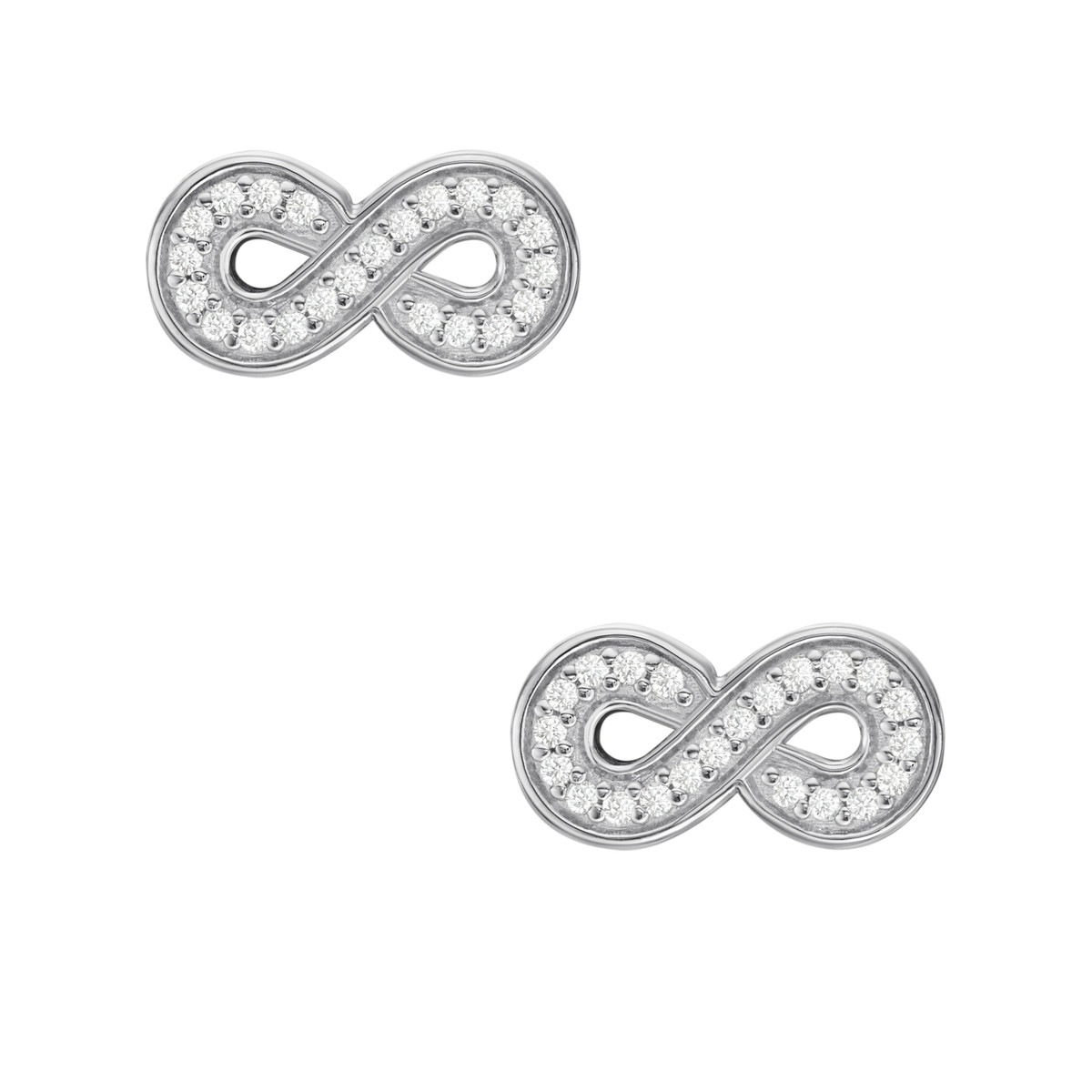 Boucles d'oreilles FOSSIL argent 925 infini et zirconias