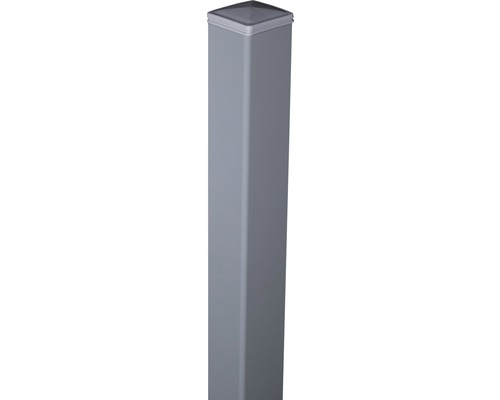 GroJa Novara aluminium paal inclusief schroefdop, 6 x 6 x 100 cm, zilvergrijs