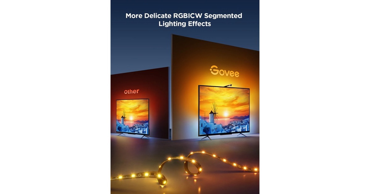GoveeTV Backlight 3 Lite ledstrip  (Zwart, 2,4GHz wifi, Bluetooth, voor 55 - 65 inch tv's)