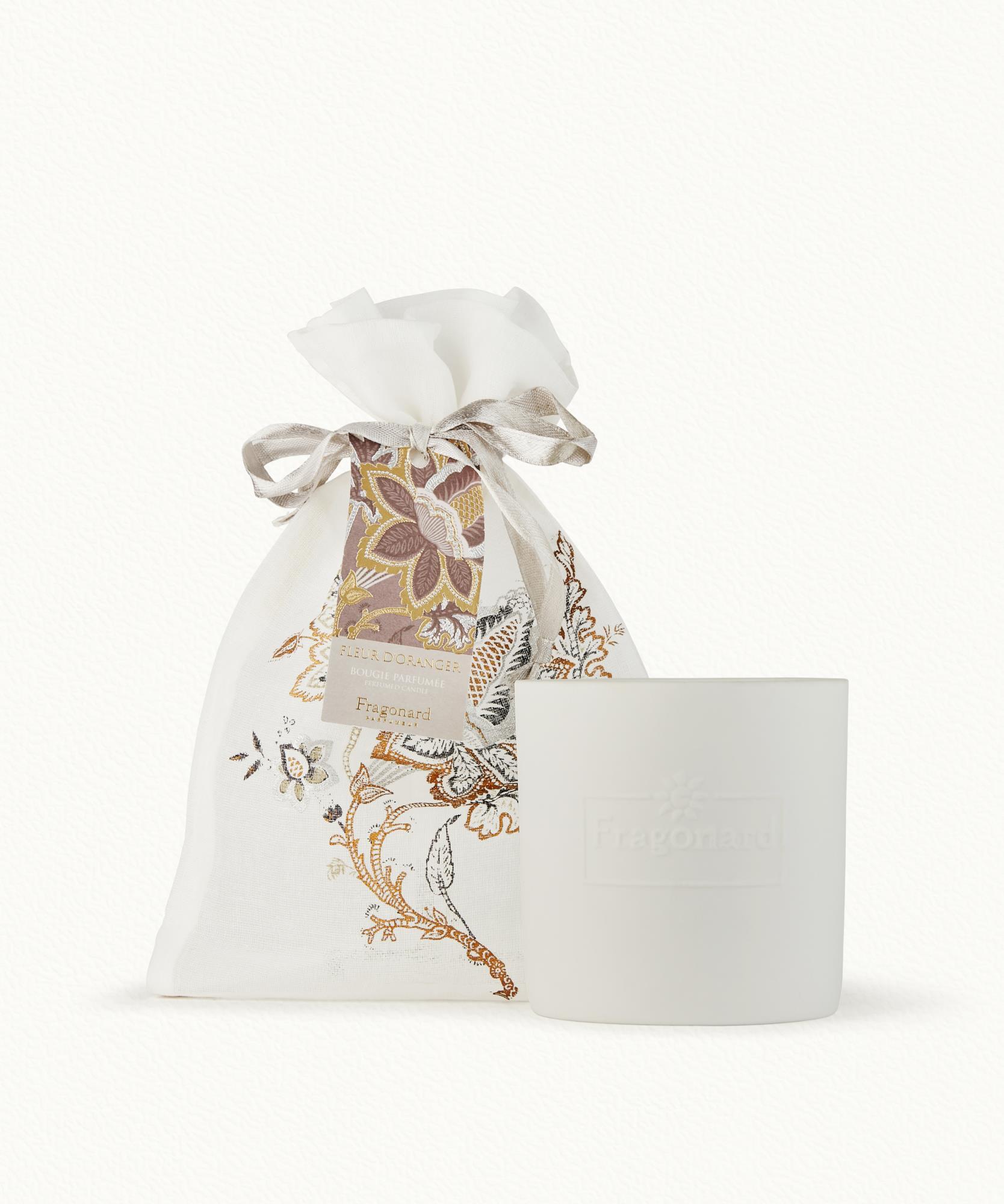 Bougie en pochon  Pot de porcelaine 200 g - Fleur d'oranger