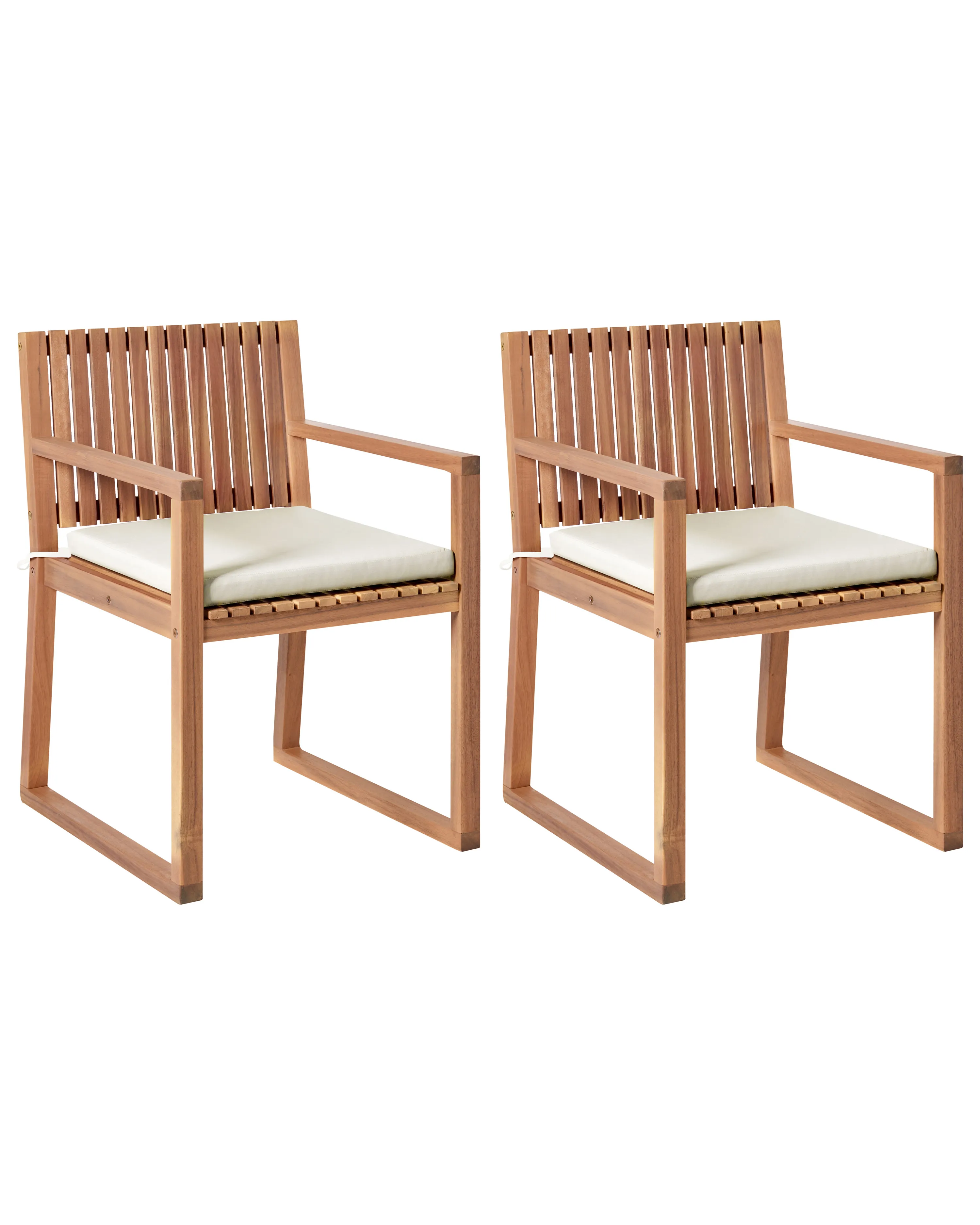 Set van 2 stoelen met zitkussen SASSARI PREMIUM Gecertificeerd acaciahout Taupe