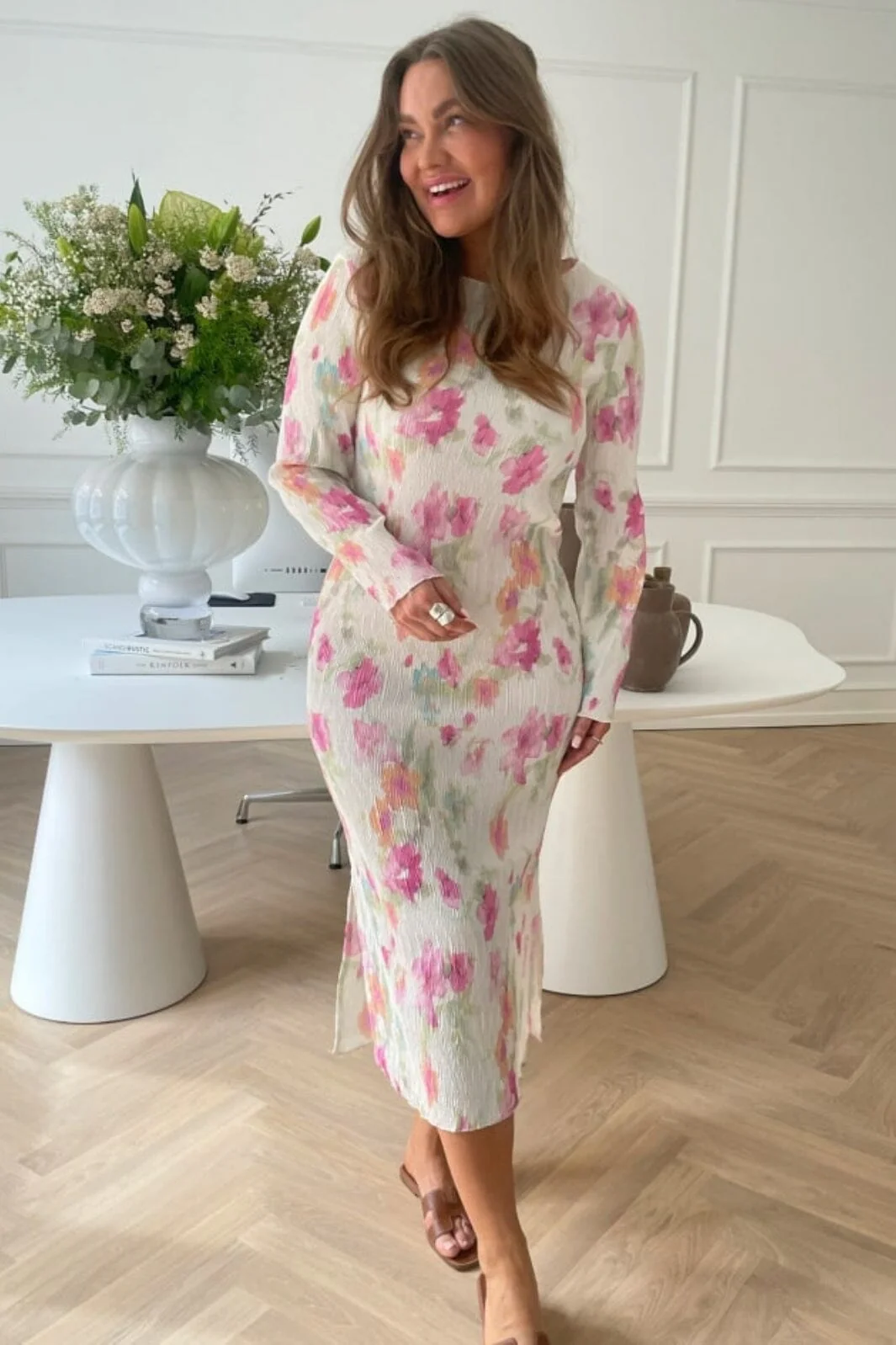 BYIC Odaic Dress pfbp pink flower blush print