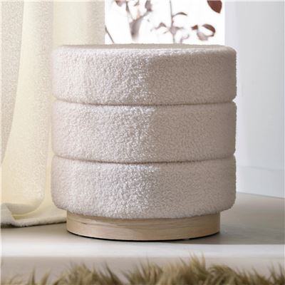 Pouf rond bouclette