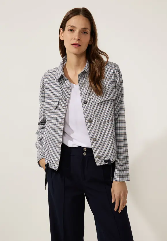 Karojacke mit Tunnelzugband - deep blue