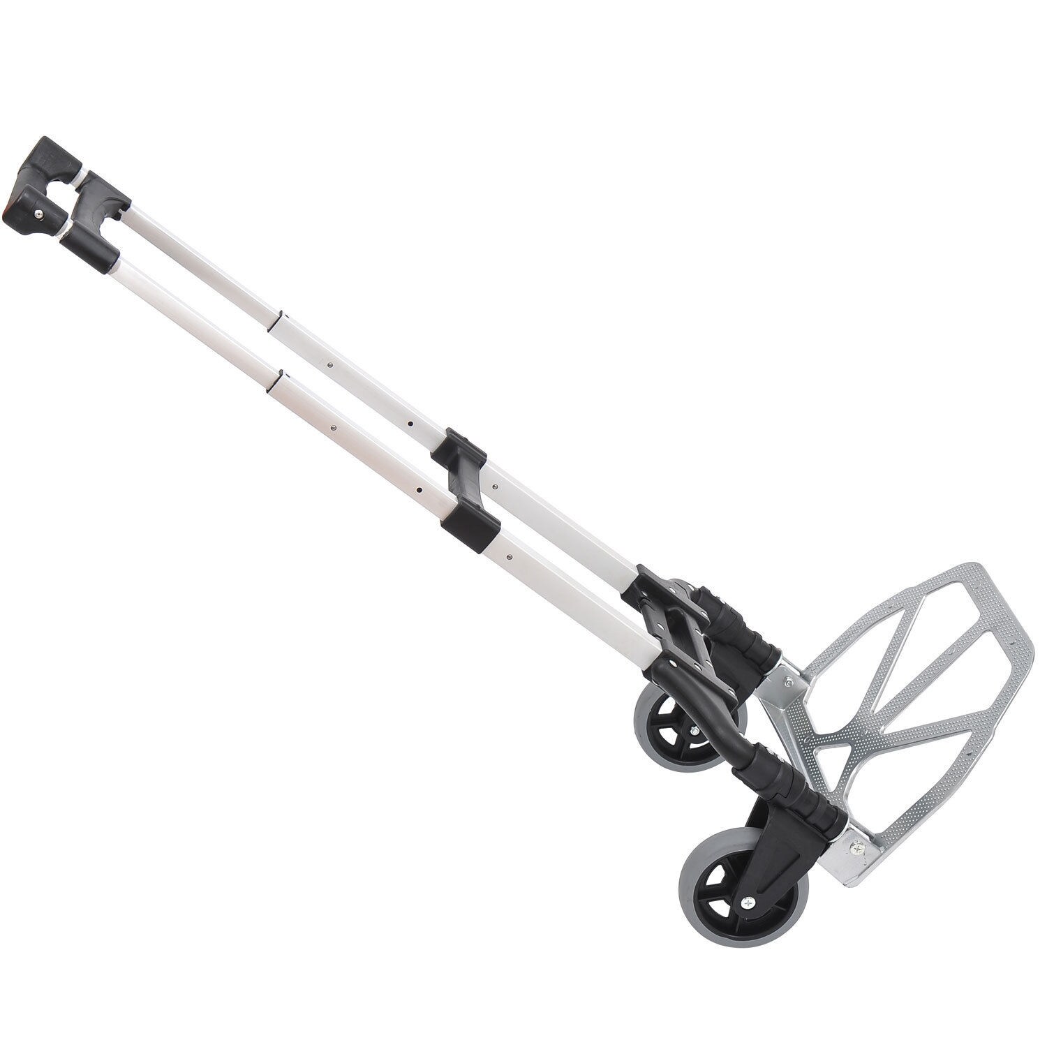 HOMCOM Transportkarre klappbar schwarz, weiß, silber grau 41 x 38,5 x 100 cm (LxBxH)