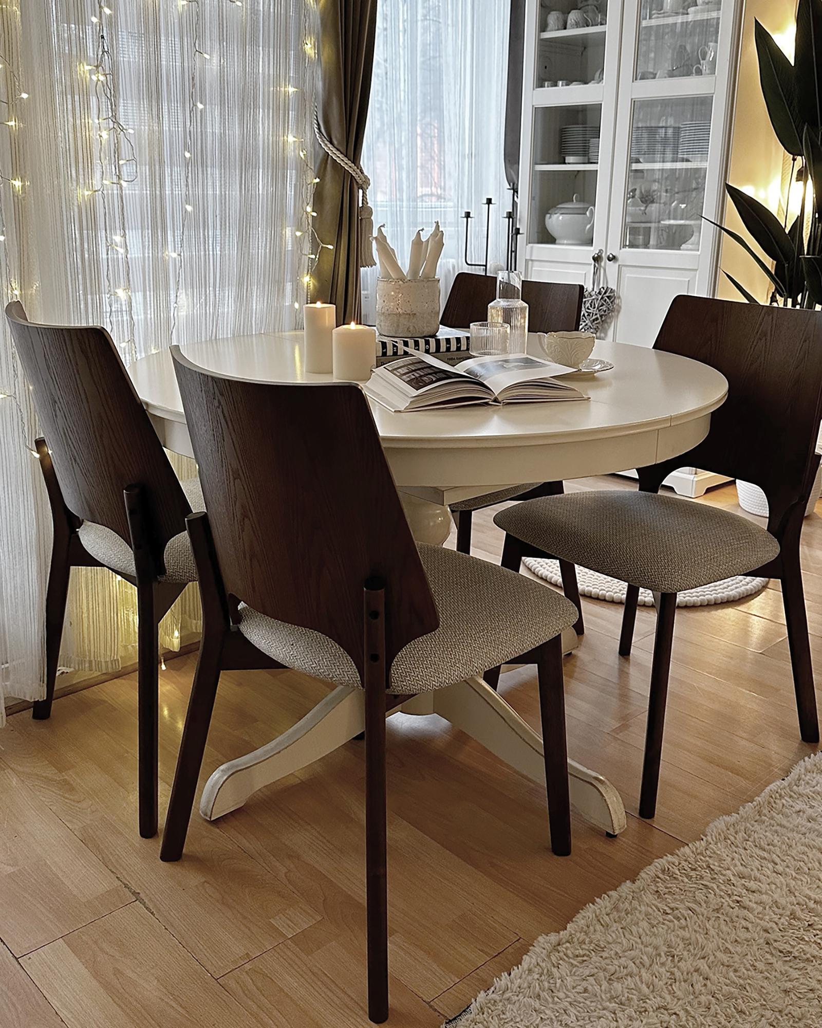 Set van 2 eetkamerstoelen ABEE Bruin/grijs