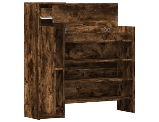 VIDAXL - Armoire à chaussures chêne fumé bois d'ingénierie