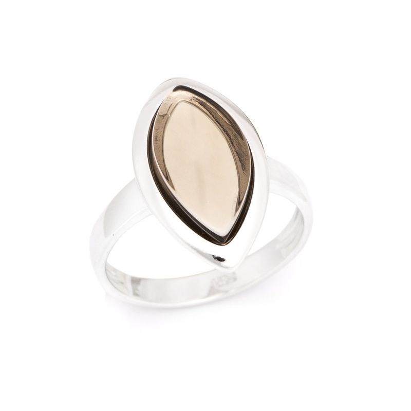 Bague Quartz fumé naturelle argent