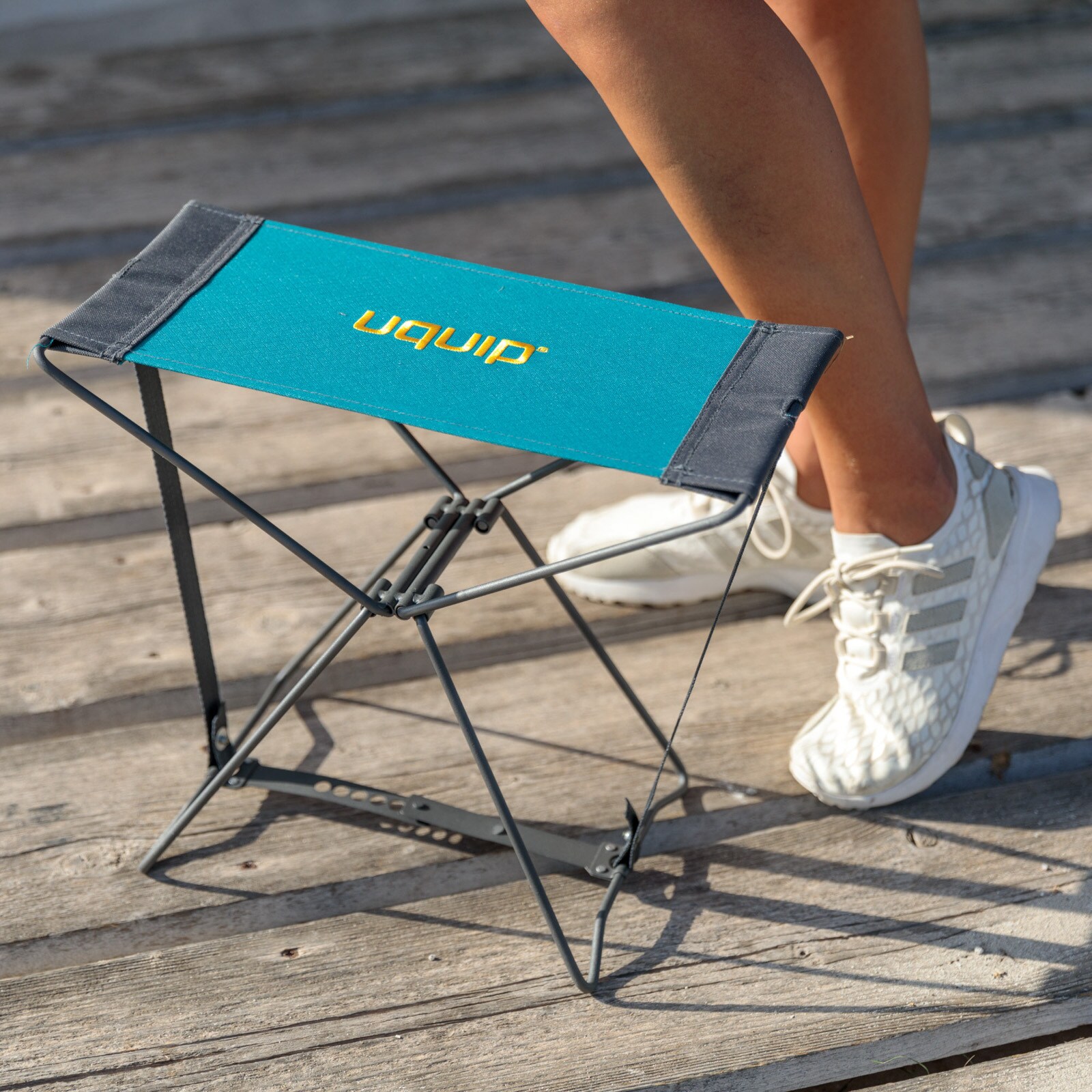 UQUIP Mini Falthocker Fancy Camping Klapphocker Campinghocker Angelhocker 100kg Farbe: Blue/grey