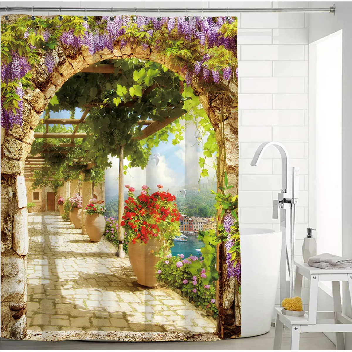 Universal Rideau de douche Nature Bambou