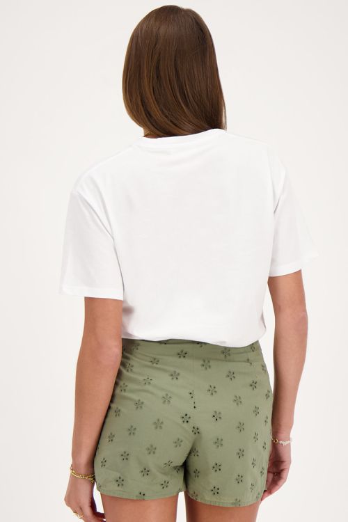 Wit T-shirt met rood kersje