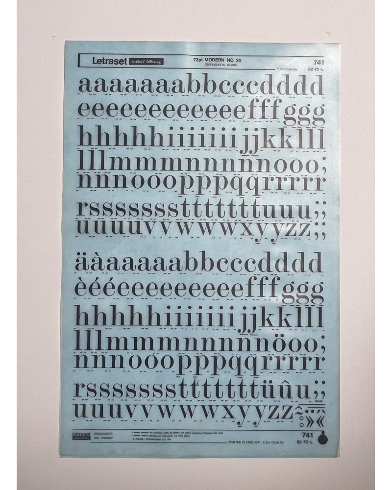letraset-741- MODERN NO.20 - 72pt