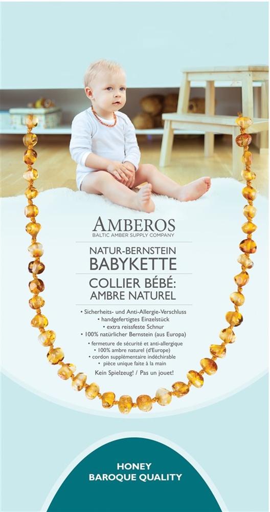 AMBEROS Natur Bernsteinkette Baby Baroque Honey 1 Stk
