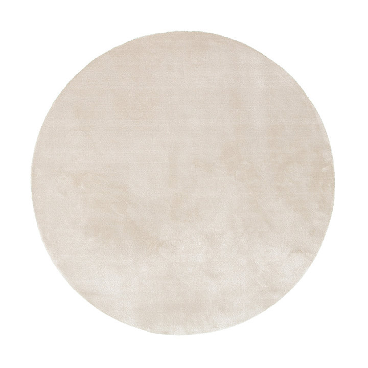Rond viscose vloerkleed - Vive Creme | Wasbaar!