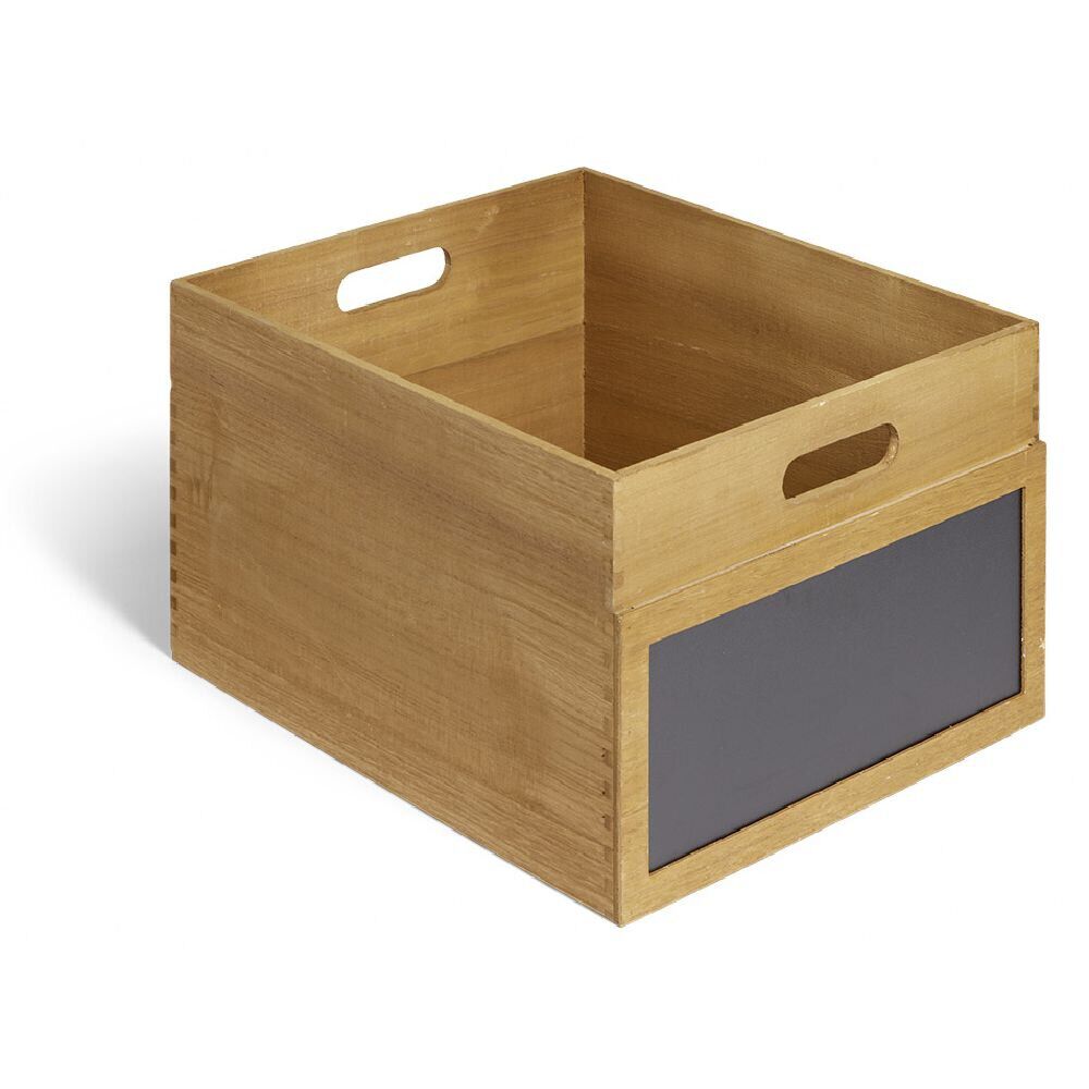 Bac de rangement bois et ardoise 39xH23x33cm Taille L