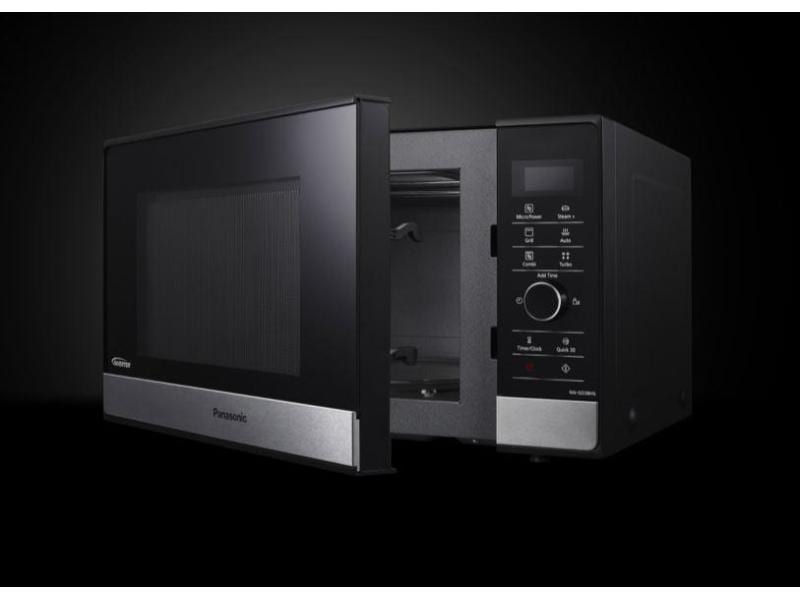Panasonic Mikrowelle NN-GD38 HSWPG Schwarz/Silber Mikrowelle mit Grill und Dampfgarer